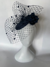 Load image into Gallery viewer, Navy Net Fascinator
